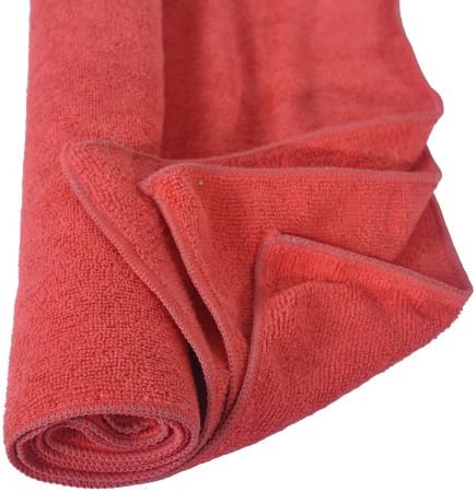 Eurow Microfiber 16 x 16in 300 GSM Cleaning Towels 3-Pack Red
