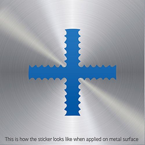Stickers Decal Ancient Cross Weatherproof Motorbike Activity Permane Sea Blue (5 X 4.95 In)