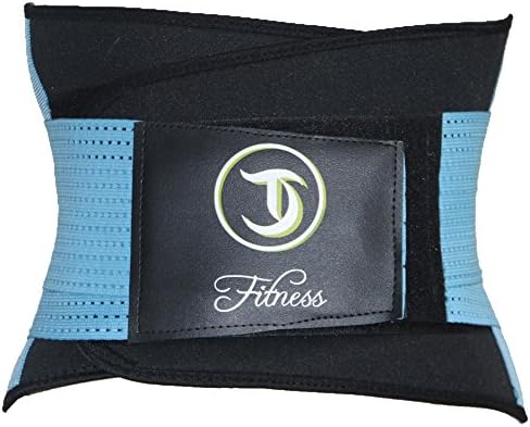 Blue Tummy Control Belt Waist Trimmer Trainer Workout Abs Belts Sweat Wrap Size S