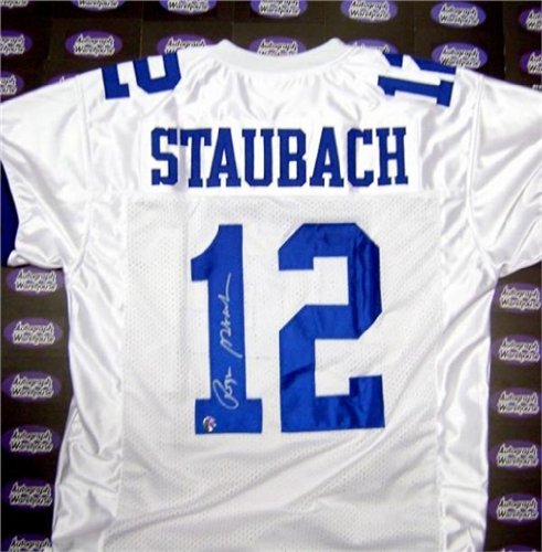 Roger Staubach Autographed/Hand Signed Football Jersey ( Dallas Cowboys)