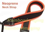 RainbowImaging High Quality Anti-Slip Elastic Neoprene Neck Strap for Canon, Nikon, Fuji, Olympus, Panasonic, Pentax, Sony cameras Orange