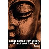 Buddah Peace Comes From... (quote) steel fridge magnet'