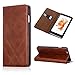 iPhone 6/6s Plus Case, Marge Plus Oil Wax Pattern Genuine Leather iPhone Case One Card Holder Slot Flip Cover Folio Case With Stand for Apple iPhone 6/6s Plus 5.5 Inch (Brown)