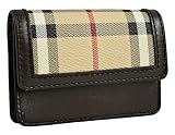 Burberry Small PVC Coated Check Canvas Brown Leather Card and Coin Pouch 3206950
