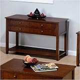 Jofran 399-4 Console Table With 2 Drawers And Shelf - Soho Cherry Finish