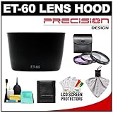 Precision Design ET-60 Hard Lens Hood & 3 (UV/FLD/CPL) Filter Set for Canon ....