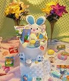 Kids Plush Blue Bunny Rabbit Kids Easter, Birthday, Get Well, Big Brother, ANYTHING Basket- Candy, Games, Coloring, Activites, FUN!