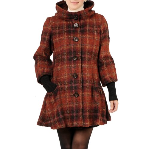 MIXツィードAライン2wayフレアー コート (No 2557 z ) 9号 [ M ] レッドブラウン系 [ レッド 【赤色】]〔エースタイル〕 Aastyle