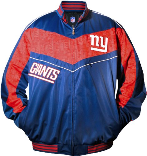 Mtc Marketing NFL Men's New York Giants Lateral Track Jacket, Dark Blue/Red, Medium