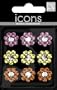 Me & My Big Ideas Rhinestone Word and Icon Stickers, Mini Flowers/Orange, Yellow, Pink