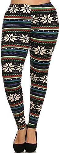 Women's Nordic Tribal Print Plus Size Leggings With Fleece Lining
