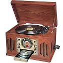 Crosley CR73-3 Celebrity 3-Disc Entertainment Center Audio System, Paprika
