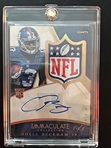 Odell Beckham Jr 2014 Panini Immaculate Nfl Logo Shield Patch Auto Rc #ed 1/1 - Panini Certified - Football Autographed Rookie Cards
