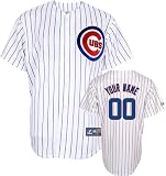 MLB Men's Chicago Cubs Replica Jersey Personalized (White/Royal Blue Pinstripe, 36/Small)