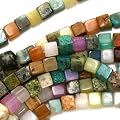 Gemstone Cube Bead Mix 4 x 4mm Beads / 15.5 Inch Strand