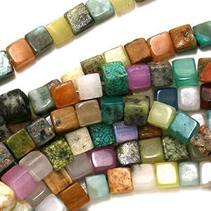 Gemstone-Cube-Bead-Mix-4-x-4mm-Beads-15-5-Inch-Strand