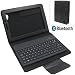 Light weight, Quiet Keystroke, Dust-proof Mobile Portable Bluetooth Keyboard with Leather Case Cover, Back Cover Case and Display Stand for 7.7" Samsung Galaxy Tab Tablet PC P6800/P6810