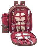 Picnic at Ascot 057W Windsor Red and Brown Backpack 2-settings
