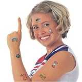 Viking Head Temporary Tattoos (Red) Red