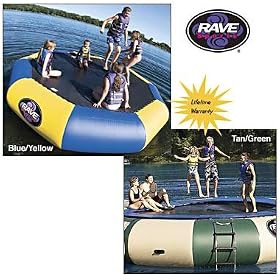 Rave Sports Bongo Water Bounce Platform-13' with Slide and Log 02253 Color: Sand and Forest Green