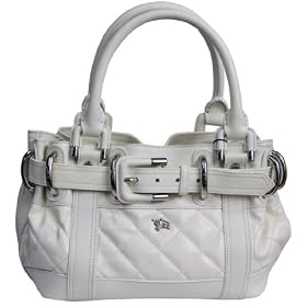 Burberry Baby Beaton Quilted White Leather Shoulder Bag 3200971