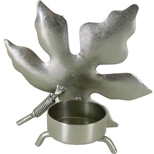 5 Branch Maple Leaf Metal Votive Candle Holder