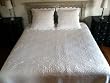 French All Over Quilted Whitework Whole Cloth Quilt with Matching Shams