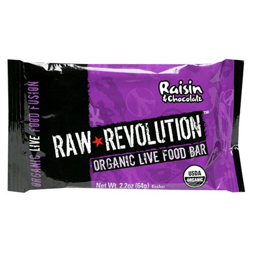 Raw Revolution Organic Live Food Bars, Raisin and Chocolate, 2.2-Ounce Bars (Pack of 12)