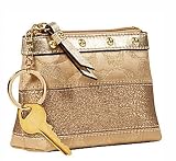AUTHENTIC COACH SIGNATURE STRIPE STUD MINI COIN LIPSTICK CASE 42013 (Gold)