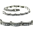 Crescent Link Silver Natural Seed Pearl Bracelet - by Dahlia Vintage Jewelry Collection