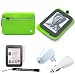 Green with Gray Trim Slim Protective Soft Neoprene Cover Carrying Case Sleeve with Extra Pocket // F