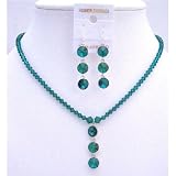 Nsc608 Handcrafted Emearald Crystals Necklace Set Genuine Swarovski Crystals Sterling Silver Earrings Necklace Set with Gift Box