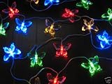 Solar Powered Butterfly String Lights 20 LED Light String Butterfly