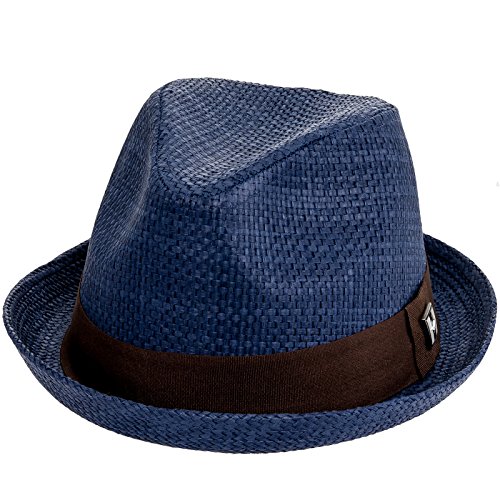 Peter Grimm Mens Navy Blue Depp Fedora Hat (XXL)