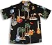 Hawaiian Rock Guitars Boy's Hawaiian Aloha Shirt in Black