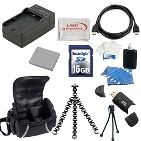 SSE Premium Point and Shoot Package Featuring NB-4L Extended Life Replacement Battery for Canon + External Rapid AC/DC Charger + 16GB Memory Card + Card Reader for Canon Powershot SD40, SD30, SD200, SD300, SD400, SD430, TX1, Canon Digital 40, Canon Digital 50, ELPH 100 HS, ELPH 100HS, ELPH 300 HS, E