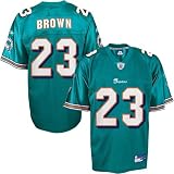 Reebok NFL Equipment Miami Dolphins #23 Ronnie Brown Aqua Youth Replica Football Jersey