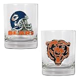 NFL Chicago Bears Two Piece Rocks Glass Set - Primary & Helmet Logo