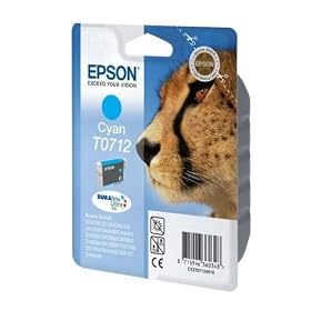 Epson - T0712 - Cartouche d'encre d'origine DURABrite Ultra cyan pour D78 D92 DX4050 4450 5050 6050 7000F