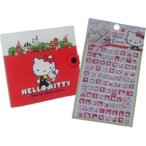 New Hello Kitty Glitter Red Apples Keyboard Stickers & Cd Case