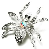 Pugster Clear Crawling Spider Swarovski Crystal Animal Brooch