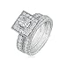 1 1/2ct Princess Diamond Bridal Set in 14k White Gold