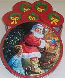 Scott's Cakes 1 lb. Wreath Christmas Sugar in a Classic Santa Tin