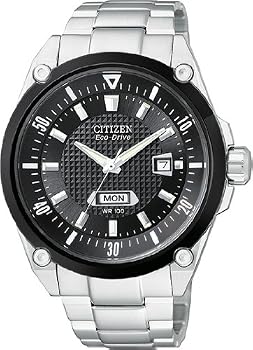 Citizen #BM5005-51E Men's Eco Drive 100M Stainless Steel Sports Watch