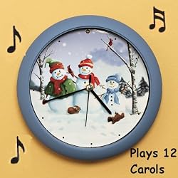 Snow Family 8 Christmas Carol Clock can Play Songs on the Hour