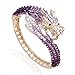 EVER FAITH® Gold-Tone Bold Dragon Bracelet Purple Austrian Crystal