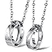 Fate Love His & Hers Simple Design Matching Promise Rings Pendant Love Necklace Set for Lover