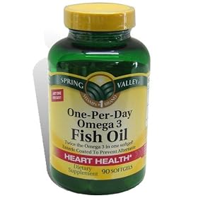 Spring Valley - One-Per-Day Omega 3 Fish Oil 1200 mg, Enteric Coated, 90 Softgels