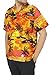 La Leela Hawaiian Shirt For Men Short Sleeve Front-Pocket Aloha Surf Orange