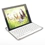 New Bluetooth Wireless Keyboard Aluminium Cover for iPad 2 - White / silver WITH FREE FRONT & BACK SCREEN PROTECTOR by KING OF FLASH (TM)